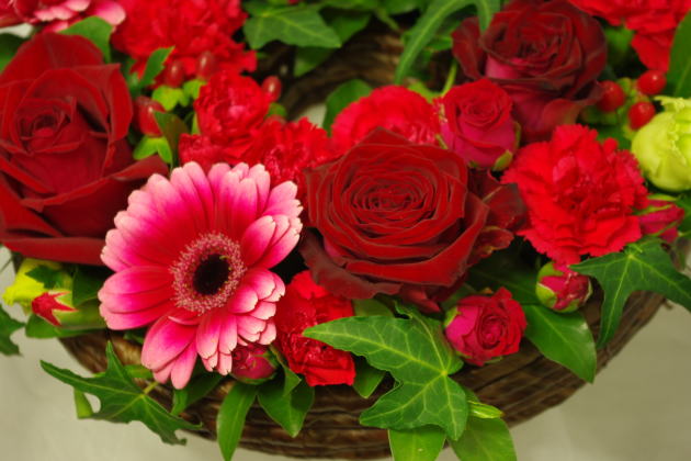 ドーナツバスケットアレンジ（レッド）